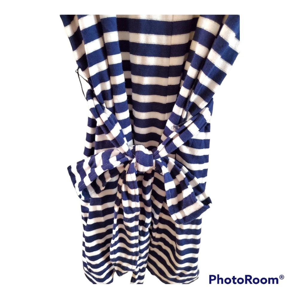 Loft beach shorts romper XS navy stripe silver metallic nautical - Picture 2 of 8